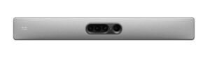 Silberne Quad-Kamera des Cisco Room Kit Plus mit integrierten Sensoren für Speaker Tracking und Auto-Framing in Konferenzräumen
