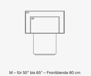 Holzmedia Grundmöbel UC Displaystele W6 in M (50 bis 65 Zoll) und einer Frontblende von 80 cm