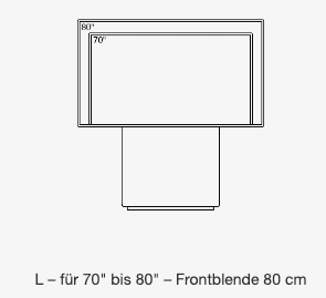 Holzmedia Grundmöbel UC Displaystele W6 in M (70 bis 80 Zoll) und einer Frontblende von 80 cm
