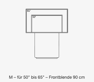 Holzmedia Grundmöbel UC Displaystele W6 in M (50 bis 65 Zoll) und einer Frontblende von 90 cm