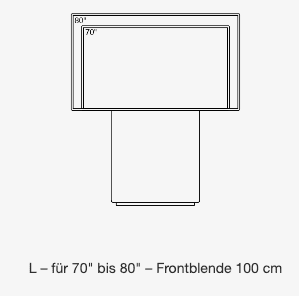 Holzmedia Grundmöbel UC Displaystele W6 in M (70 bis 80 Zoll) und einer Frontblende von 100 cm