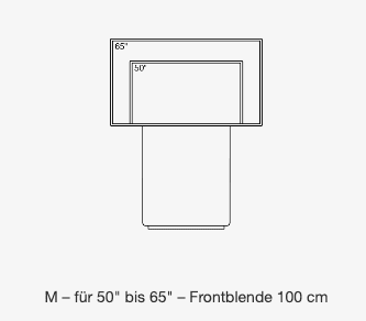 Holzmedia Grundmöbel UC Displaystele W6 in M (50 bis 65 Zoll) und einer Frontblende von 100 cm