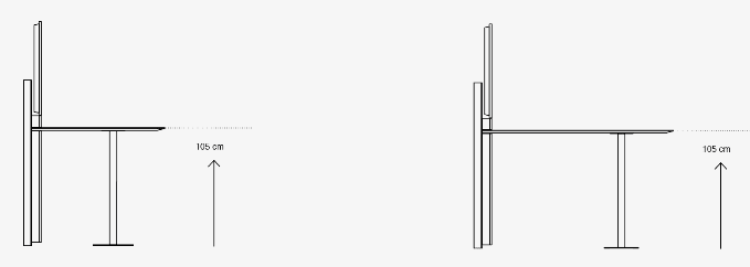 Holzmedia Ansatztisch mit 105 cm Höhe für die UC Displaystele W6