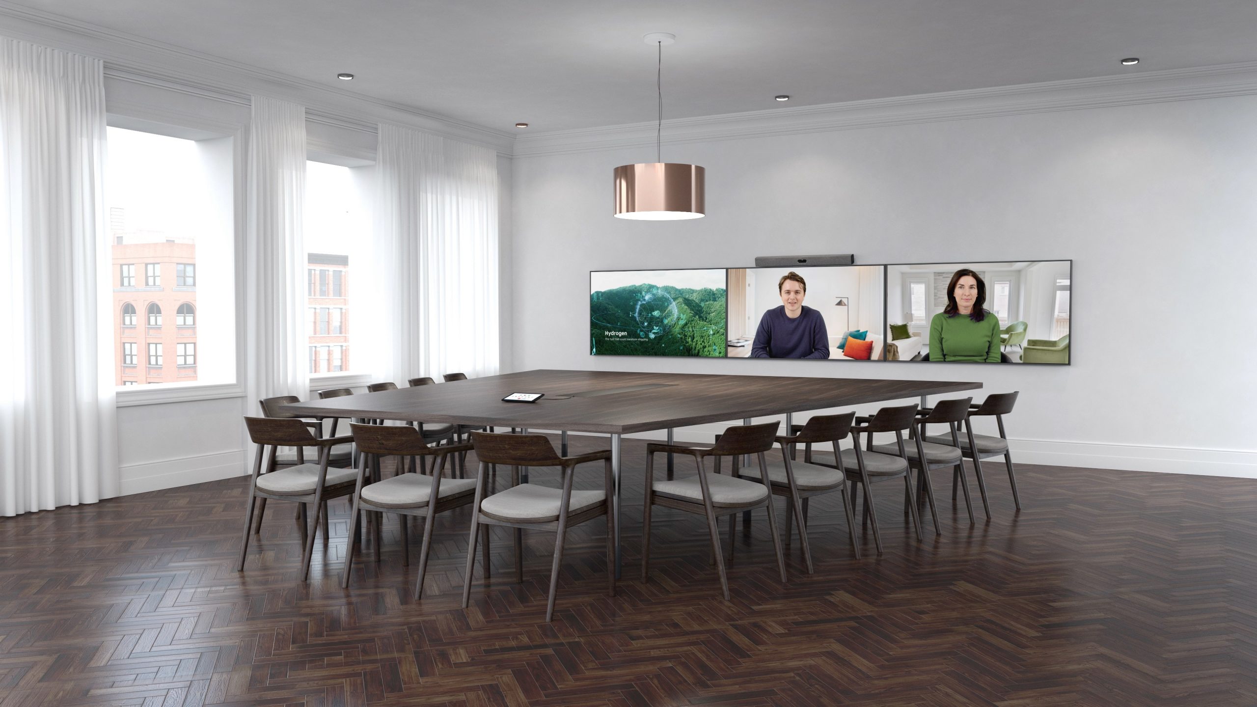 NEAT Bar Pro Videokonferenzsystem für Zoom Meetings mit bis zu drei Displays im Konferenzraum