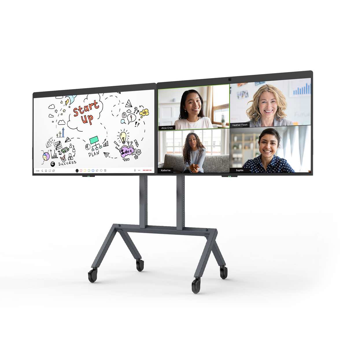 DTEN D7 interaktives Whiteboard mit dual Display in 55 Zoll (1,4 m), mit mobilem Geräteständer