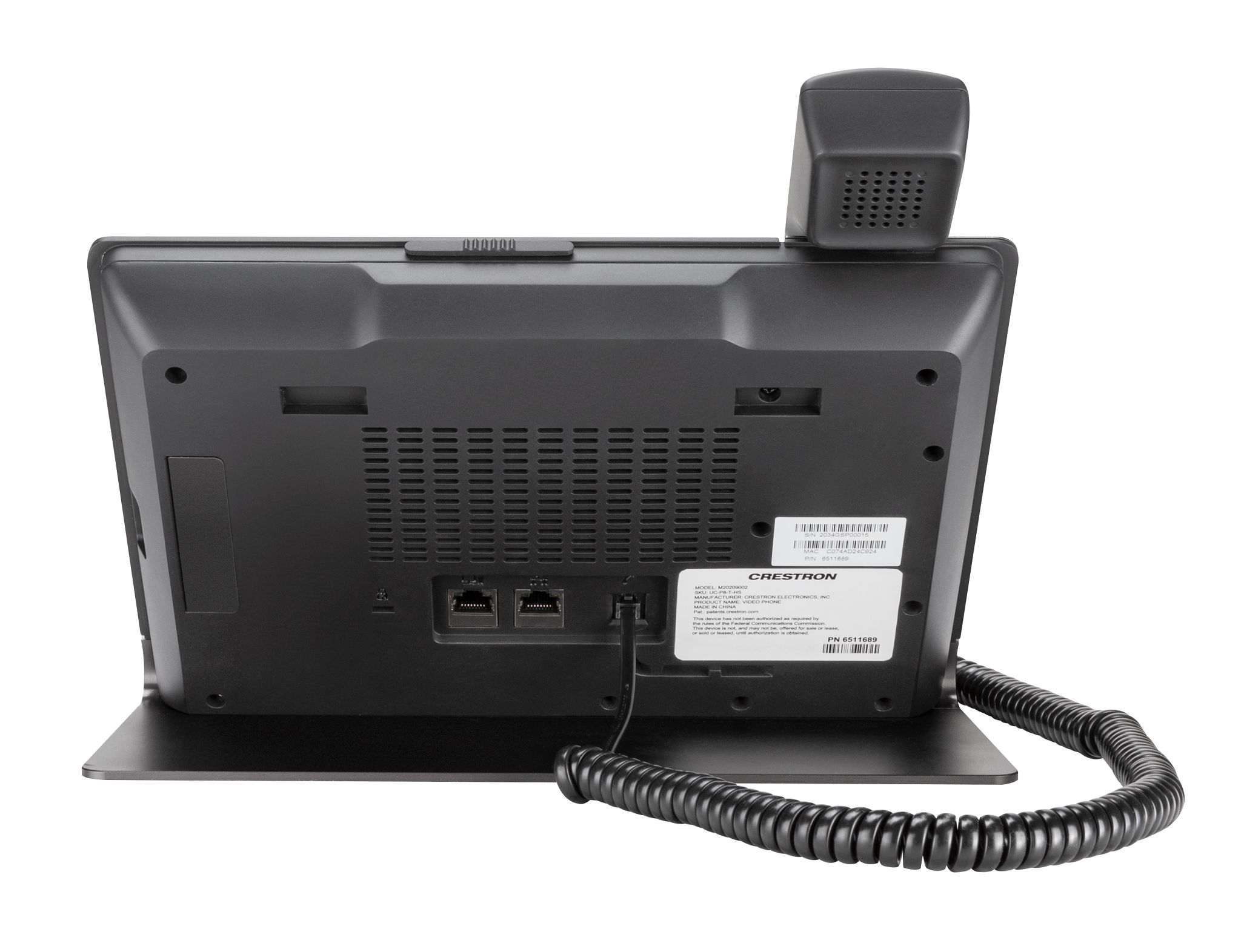 Crestron Flex Audio-Desktop-Telefon mit Hörer für Microsoft Teams US-P8-T-HSV-I Rückseite