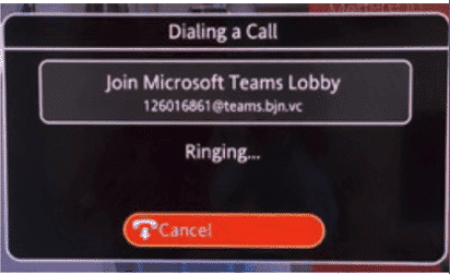 Mit einem Klick, vom Lifesize Raumsystem Icon, an einem Microsoft Team Meeting teilnehmen.