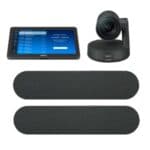Logitech Rally Plus mit Tap für große besprechungs- und Konferenzräume. Flexible Montage der Geräte, automatische Steuerung mit einem Klick, brillantes Audioerlebnis und Bildqualität, KI basiert und zentrale Verwaltung