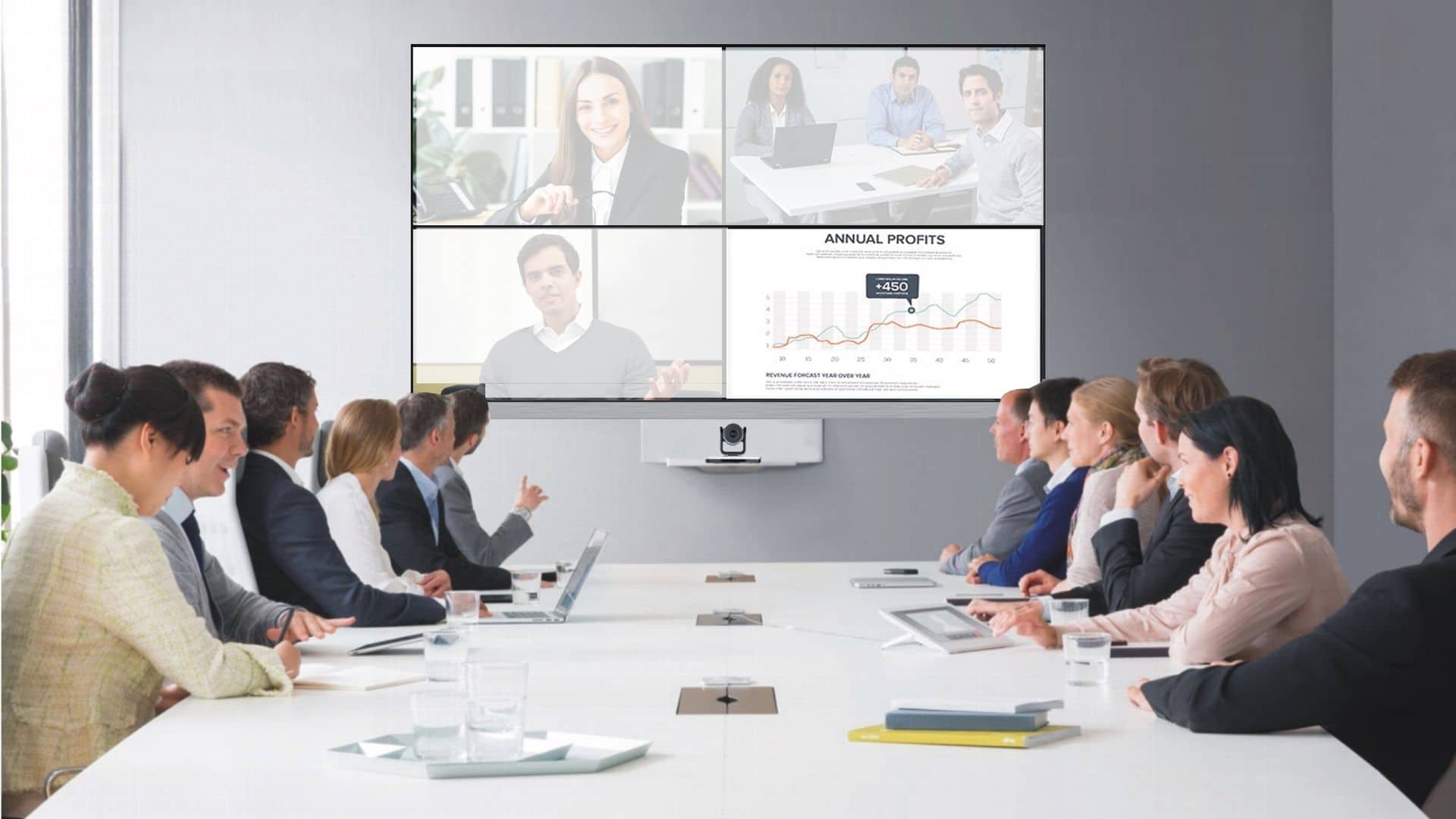 Für Videokonferenzen und Konferenzräume sind eine gute Kamera und Beleuchtung essentiell z.B. vom Komplettanbieter conference-tv.de