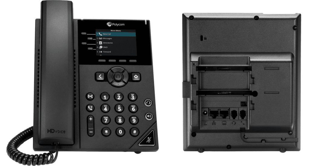 Polycom VVX-250 Vorder- und Rückansicht