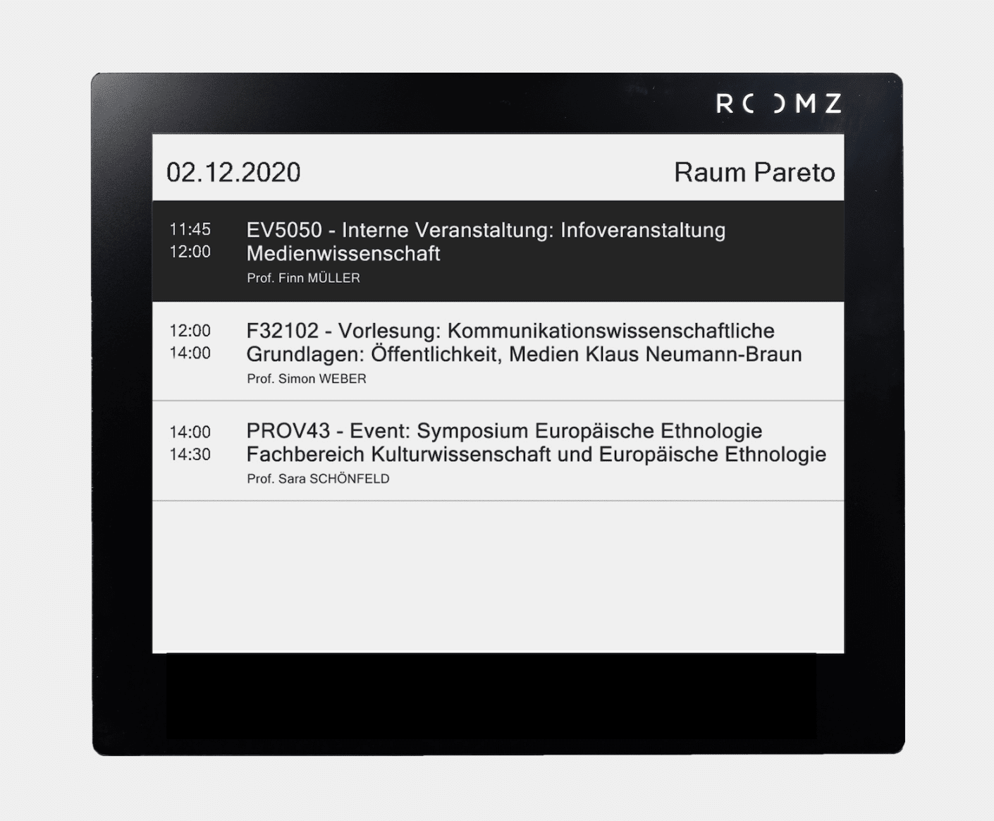 ROOMZ Display digitaler Stundenplan ROOMZ Display digitaler Stundenplan