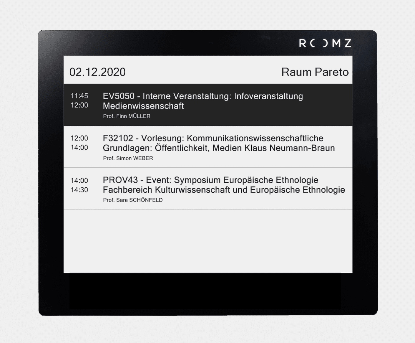 ROOMZ Display digitaler Stundenplan