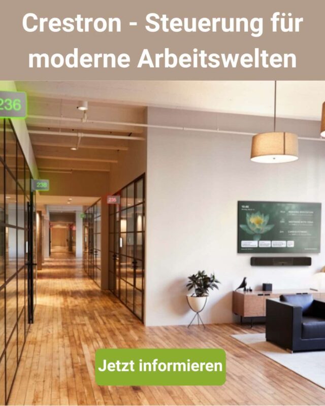 Crestron für vernetzte Raumlösungen (Steuerung) von AV-Technik sowie Raumautomation