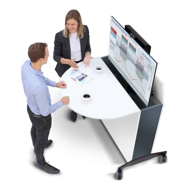 Der Vistono MEET ist die ideale Lösung für Unternehmen, die eine flexible, mobile und benutzerfreundliche Meeting-Point-Lösung suchen. Er vereint modernste Technik und praktische Handhabung in einem kompakten, stilvollen Design.
