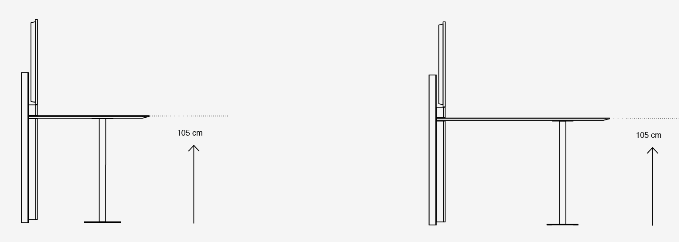 Holzmedia Ansatztisch mit 105 cm Höhe für die UC Displaystele W6