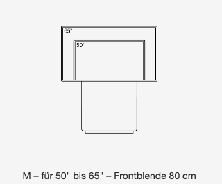 Holzmedia Grundmöbel UC Displaystele W6 in M (50 bis 65 Zoll) und einer Frontblende von 80 cm