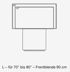Holzmedia Grundmöbel UC Displaystele W6 in M (70 bis 80 Zoll) und einer Frontblende von 90 cm