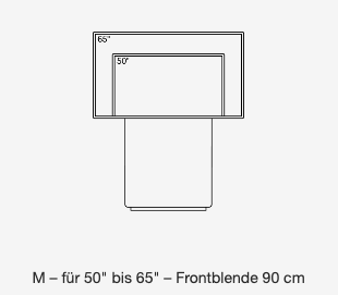 Holzmedia Grundmöbel UC Displaystele W6 in M (50 bis 65 Zoll) und einer Frontblende von 90 cm