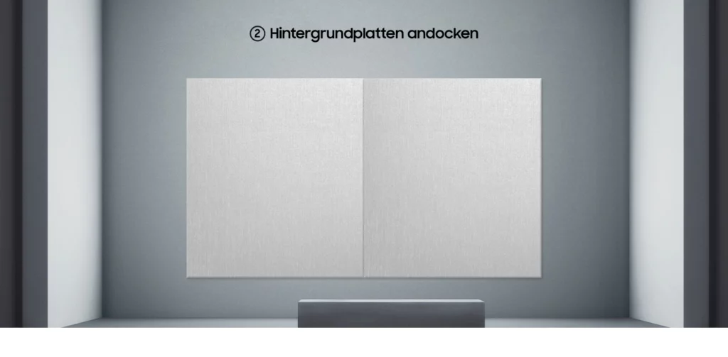 Samsung The Wall All-in-one LED Videowall mit einer einfachen Installation - andocken der Hintergrundplatten
