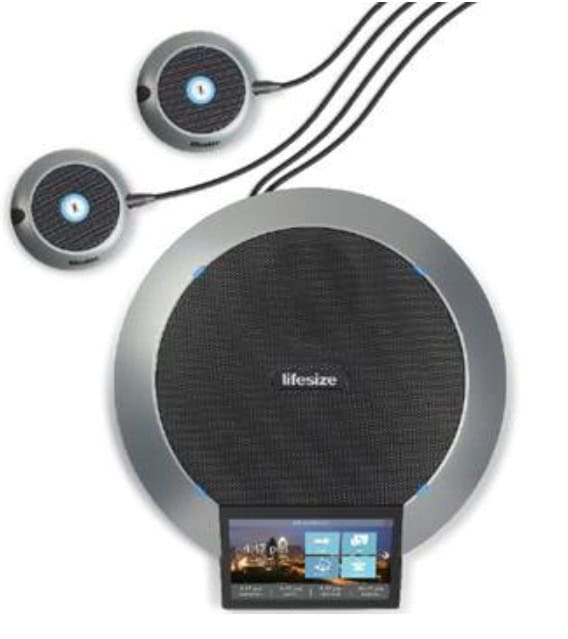 lifesize-phone-hd-mit-zwei-mic-pods Die Kommadozentrale Lifesize Phone HD mit zwei Erweiterungsmikrofonen (Mic Pods)