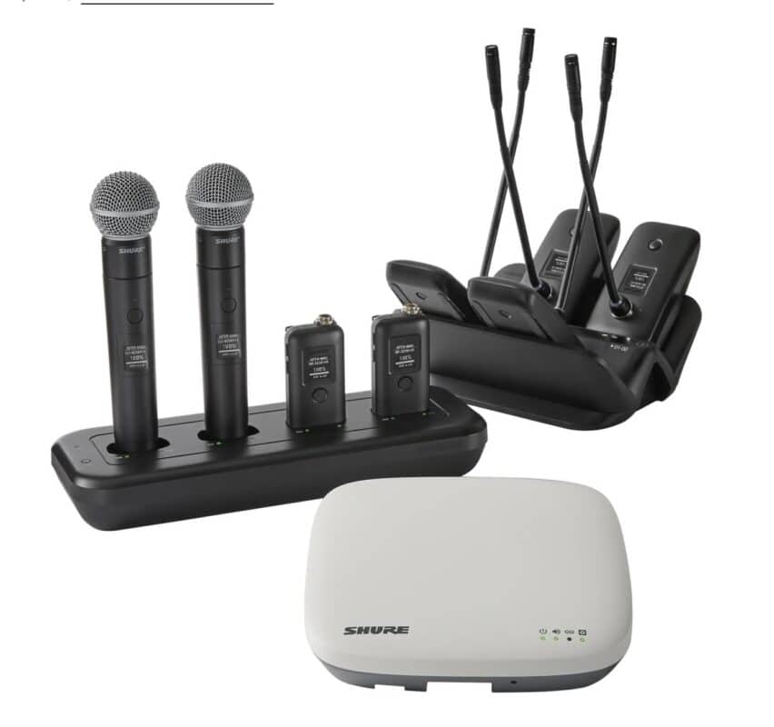Shure Microflex Wireless System neXt4 und neXt8 – drahtlose Mikrofonlösung für Konferenzräume, Sitzungssäle und hybride Meetings