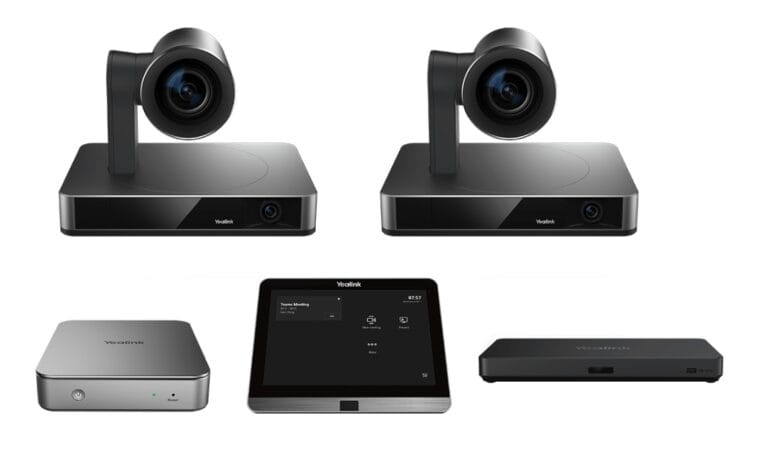 Das Yealink MVC960 ist ein leistungsstarkes Videokonferenzsystem, speziell entwickelt für sehr große Besprechungsräume. Es kombiniert mehrere 4K-Kameras, flexible Audiooptionen und intelligente KI-gestützte Funktionen, um Meetings mit Microsoft Teams optimal zu gestalten.