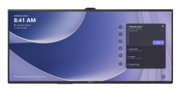 Detailansicht des MAXHUB V925T 92 Zoll Displays mit Benutzeroberfläche