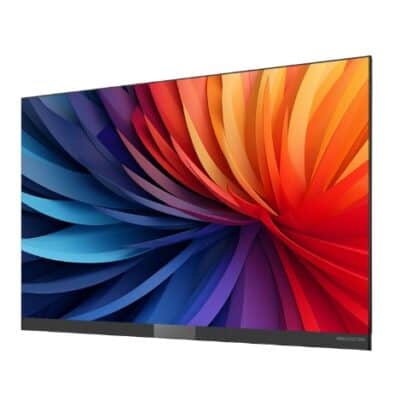 Das Bild zeigt ein an der Wand montiertes Primeboard GIGA LED-Display mit intensiver, hochauflösender Farbdarstellung. Das rahmenlose Design und die brillanten Kontraste machen es ideal für Digital Signage, Showrooms und Corporate Branding.