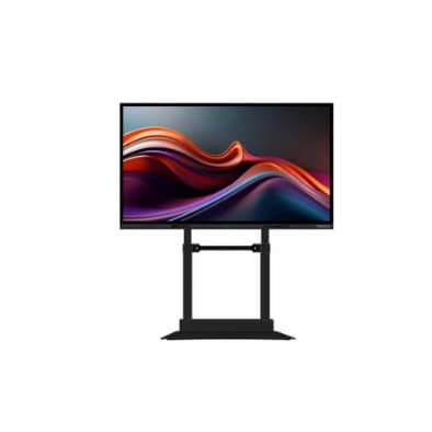 Primeboard PrimeLIFT M – motorischer Displaylift mit Standfuß Das Bild zeigt ein interaktives Primeboard Display auf dem höhenverstellbaren PrimeLIFT M System. Der massive Standfuß mit zentraler Tragsäule ermöglicht eine ergonomische Bildschirmposition für wechselnde Nutzergruppen – ideal für Bildung, Konferenz und Barrierefreiheit.