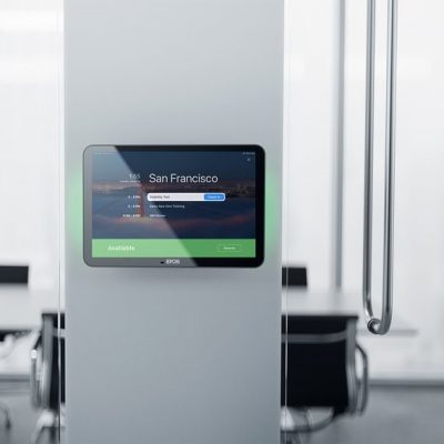 Epos Expand Control, das Touch-Panel für Raumbuchung und Steuerung von Meetings