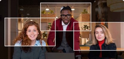 zoom-rooms-smart-gallery Smart Gallery von Zoom Rooms zeigt, für eine persönlichere Kommunikation & Interaktion, mithilfe von KI, mehrere Personen einzeln an